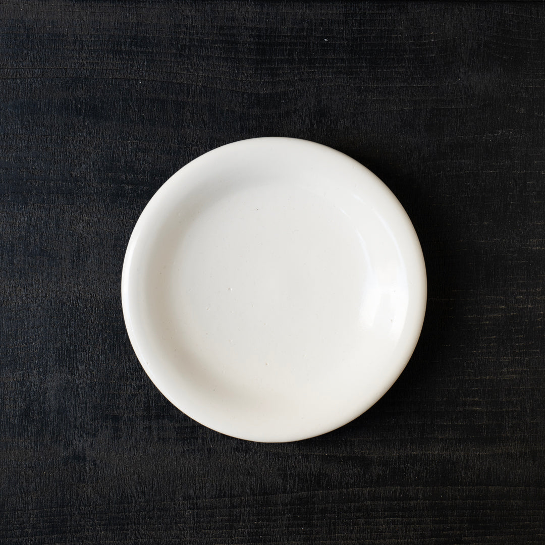 25-10S やまほん陶房 白釉 17cm皿