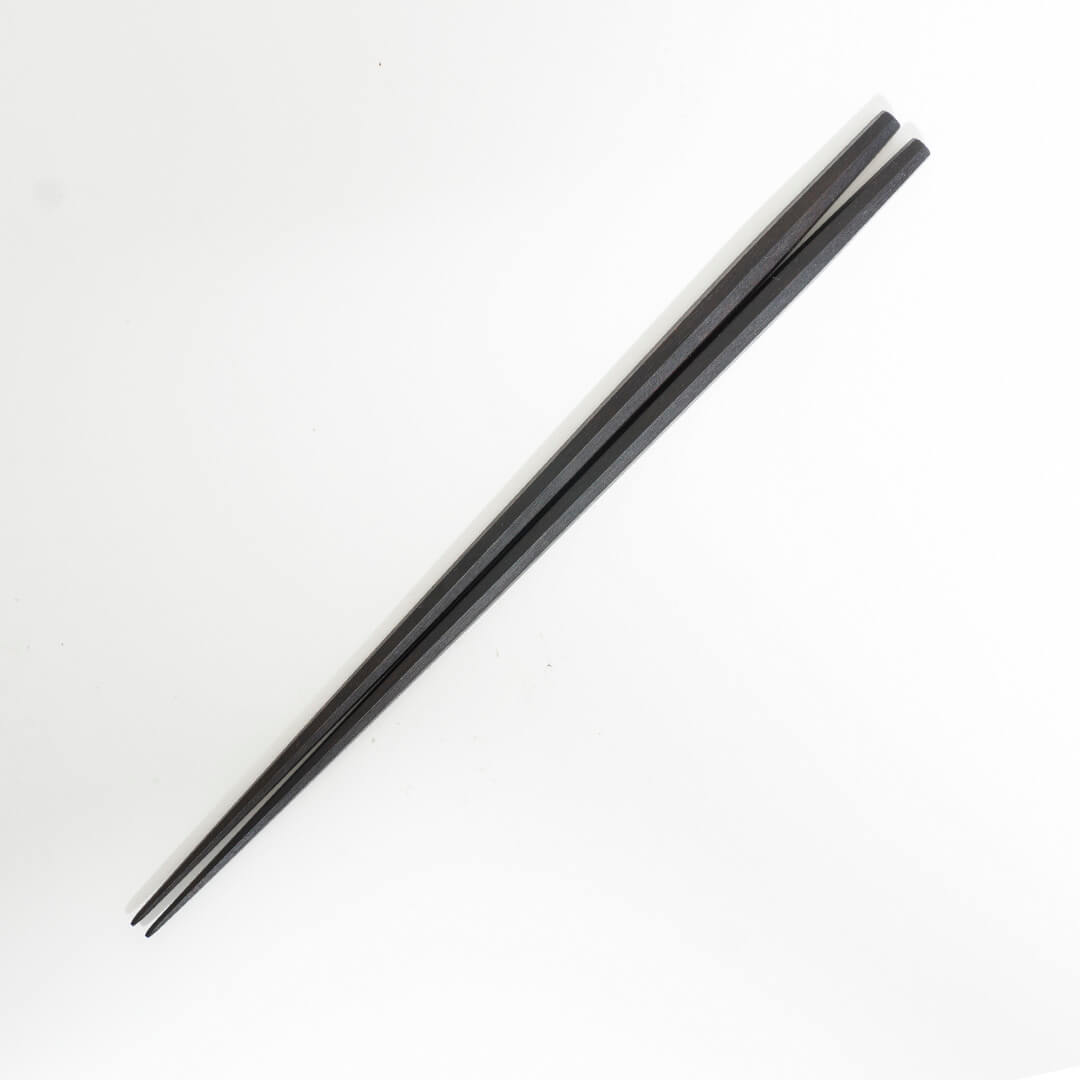 Daikokuya - Rikyu Ebony Chopsticks (Heptagon, Short)