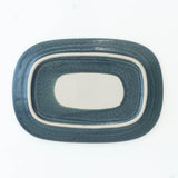 ●21- L001 Oval Plate M "Kosui" (Lake Blue)