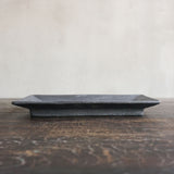 宮城陶器 長方皿 黒釉