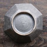 宮城陶器 八角鉢 6寸 黒釉