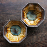 宮城陶器 八角鉢 6寸 黒釉