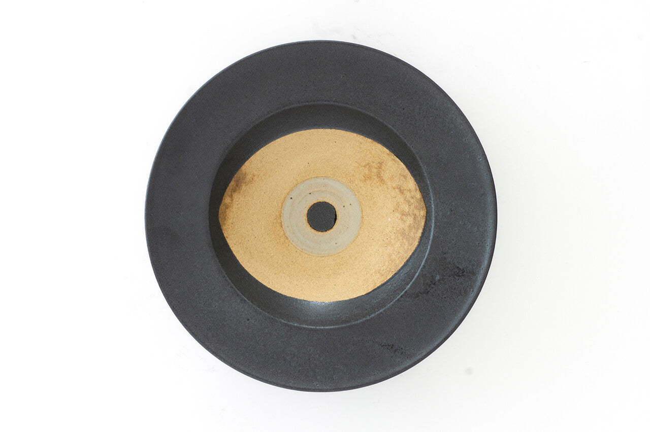 Pottery studio ICHI Mintama Rim Plate 24cm Black