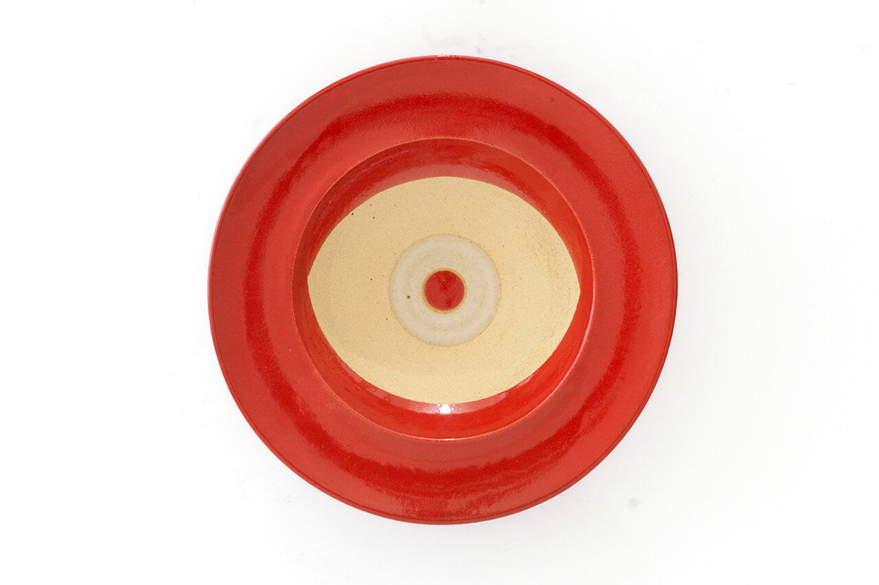 Pottery studio ICHI Mintama Rim Plate 24cm Red