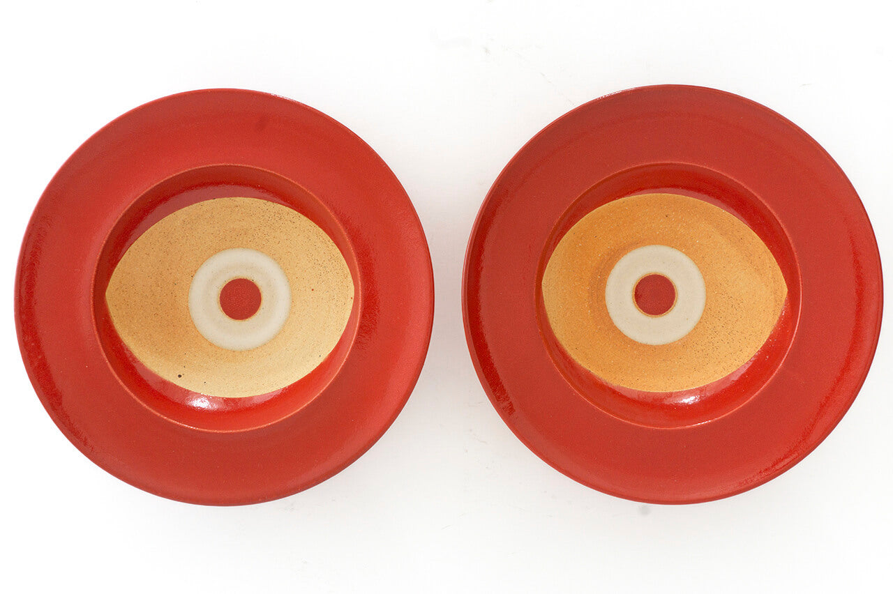 Pottery studio ICHI Mintama Rim Plate 21cm Red