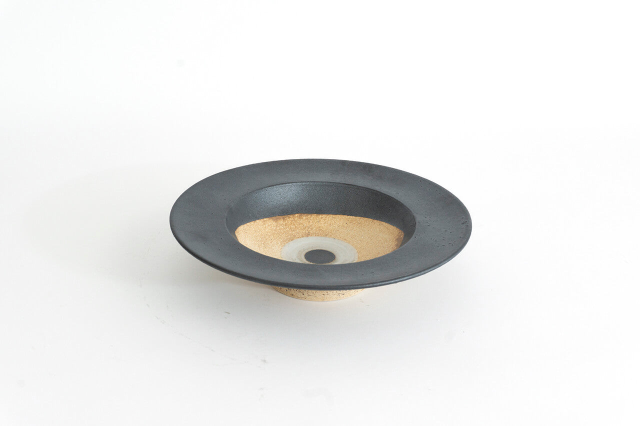 Pottery studio ICHI Mintama Rim Plate 21cm Black