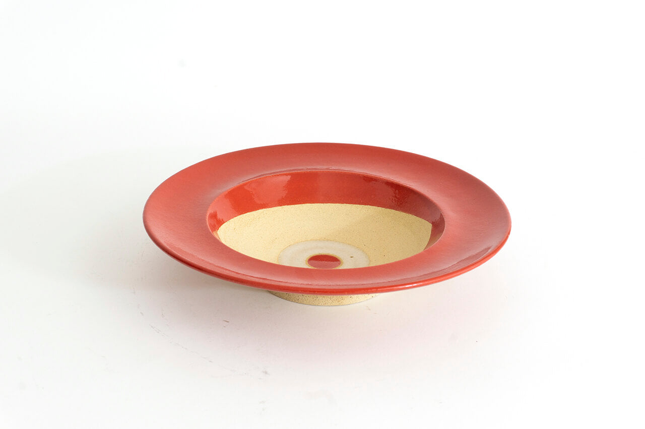 Pottery studio ICHI Mintama Rim Plate 24cm Red