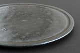 矢野直人 黒釉皿 16cm