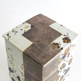 色絵銀彩紅白梅三段重箱