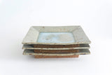 Miyagi Pottery Square Plate L Blue Glaze