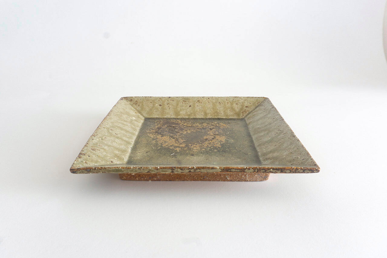 Miyagi Pottery Square Plate L Ash Glaze