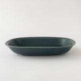 YM Oval Gratin Plate L OV300 "Kosui" (Lake Blue)
