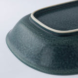 YM Oval Gratin Plate L OV300 "Kosui" (Lake Blue)