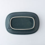 YM Oval Gratin Plate S "Kosui" (Lake Blue)