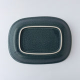 YM Oval Gratin Plate L OV300 "Kosui" (Lake Blue)