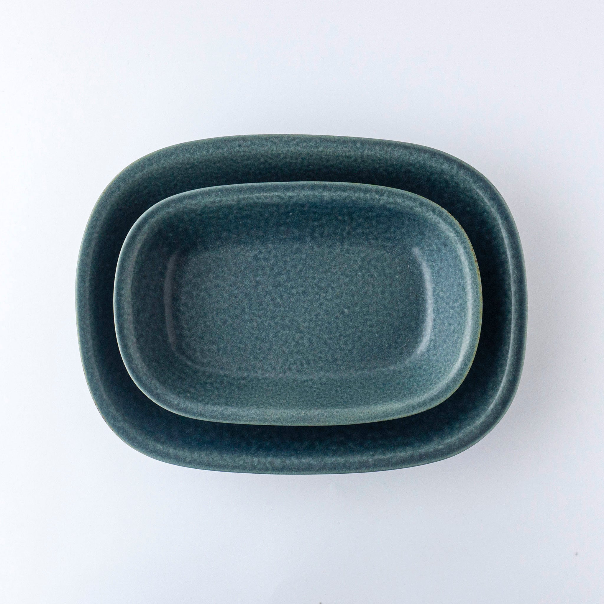 YM Oval Gratin Plate S "Kosui" (Lake Blue)