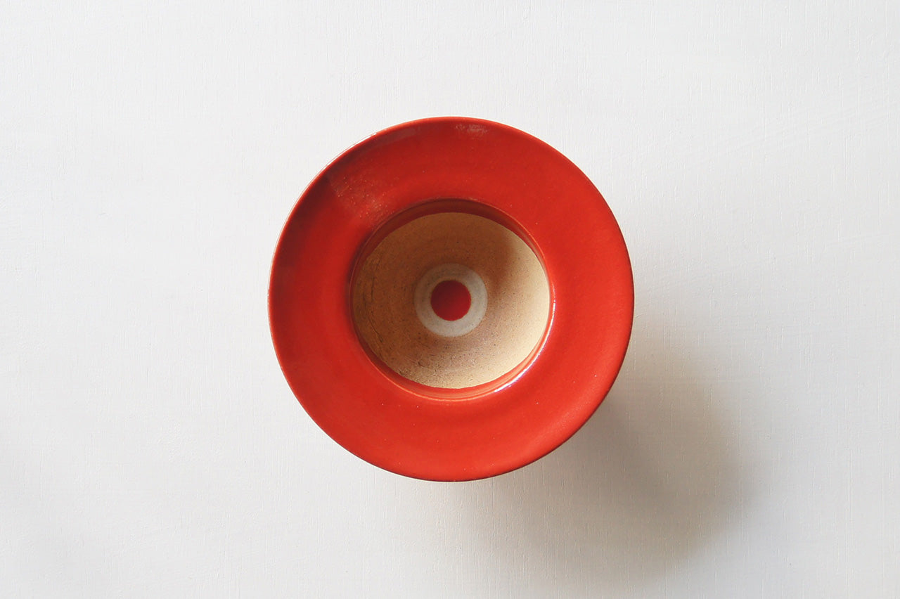 Pottery studio ICHI Mintama Rim Bowl 15cm Red