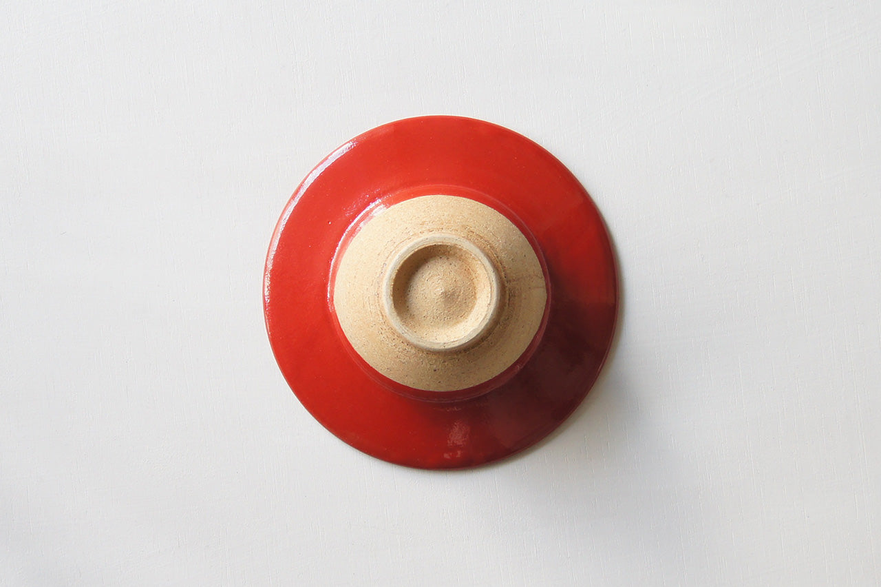 Pottery studio ICHI Mintama Rim Bowl 15cm Red
