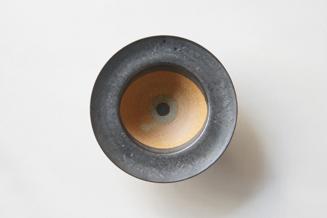 Pottery studio ICHI Mintama Rim Bowl 18cm Black