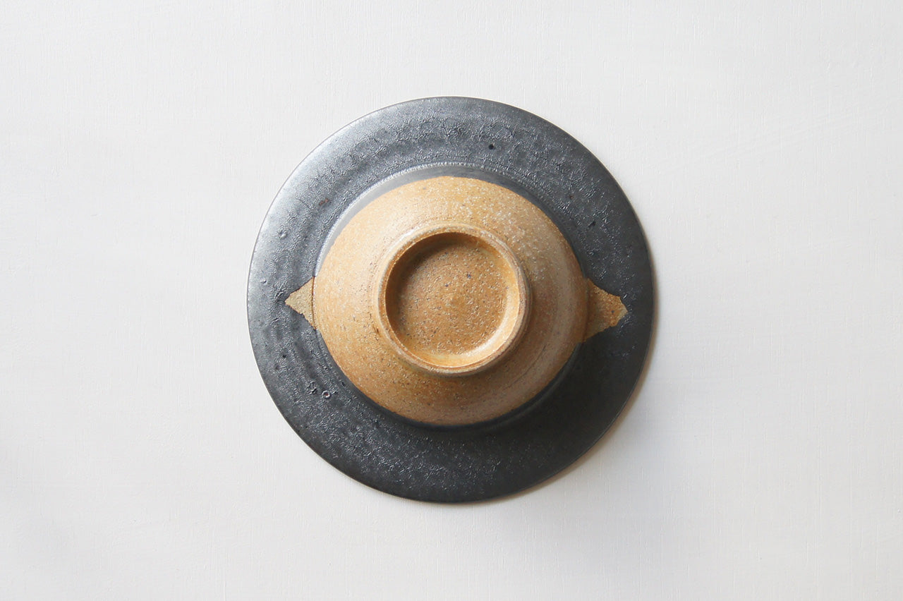 Pottery studio ICHI Mintama Rim Bowl 18cm Black