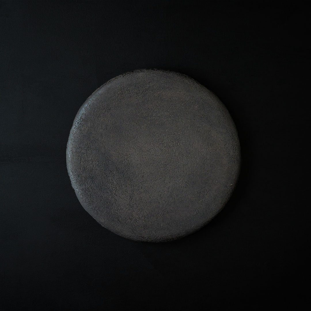 ●25-KF Sabi-urushi Reversible Plate 24cm Black