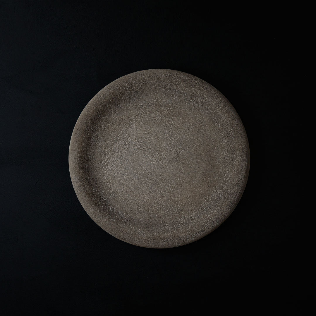 ●25-KF Sabi-urushi Reversible Plate 24cm White