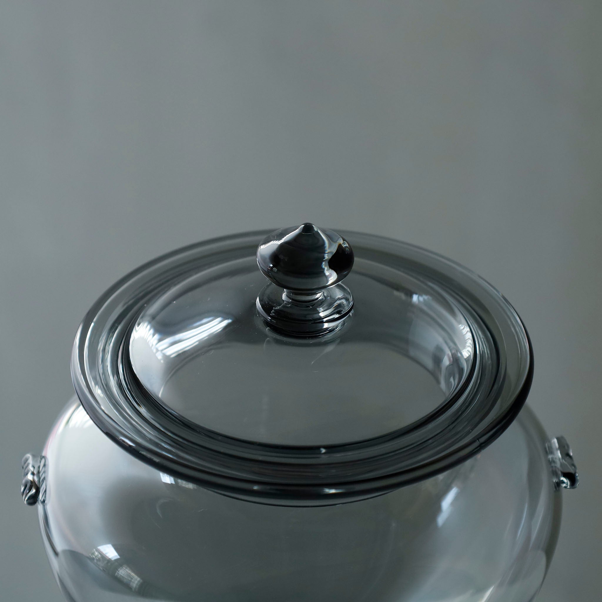 ●26-TE-123 Mimitsuki Futamono (Lidded Jar with Handles) GRAY