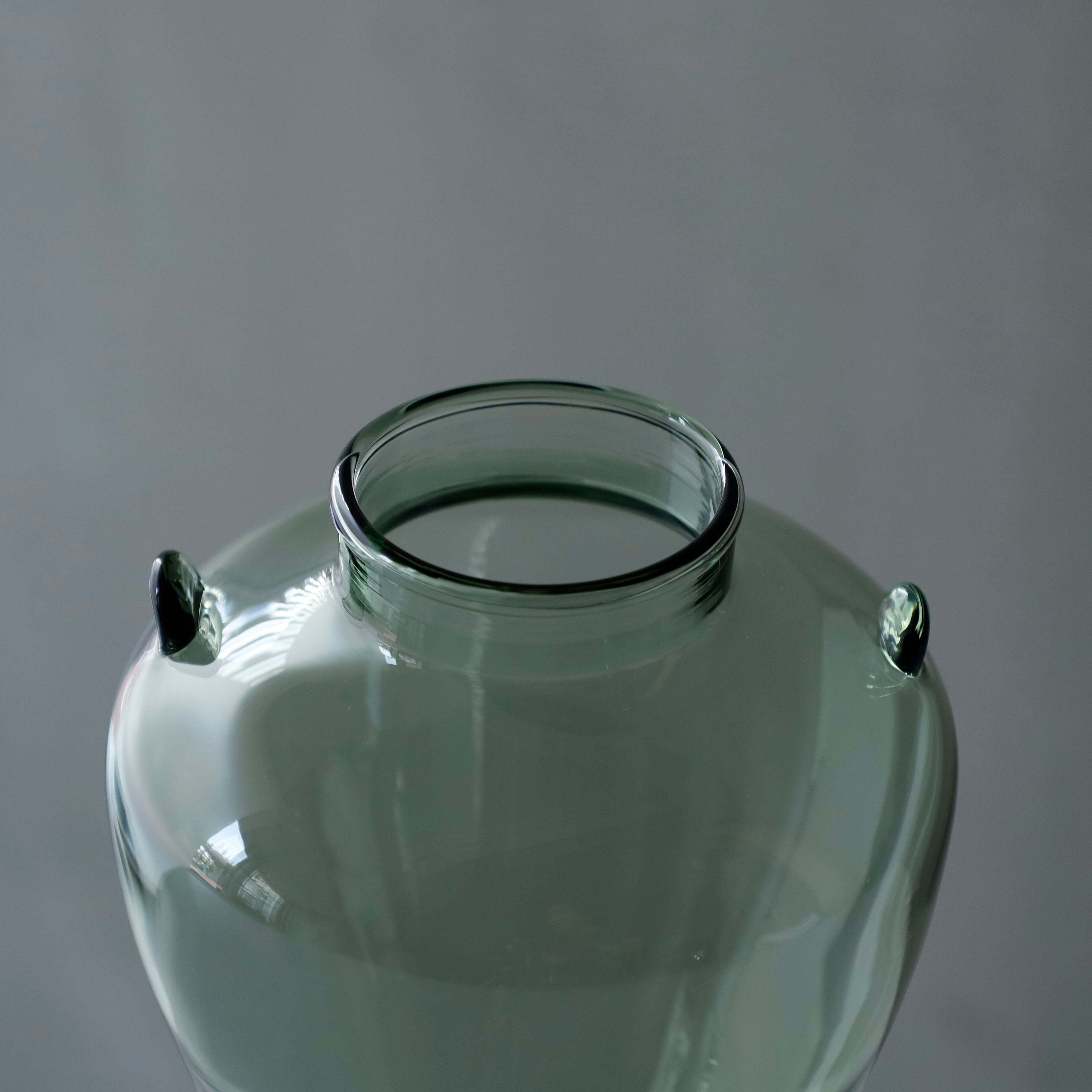 ●26-TE-124 耳付蓋物 MOSS GREEN　B