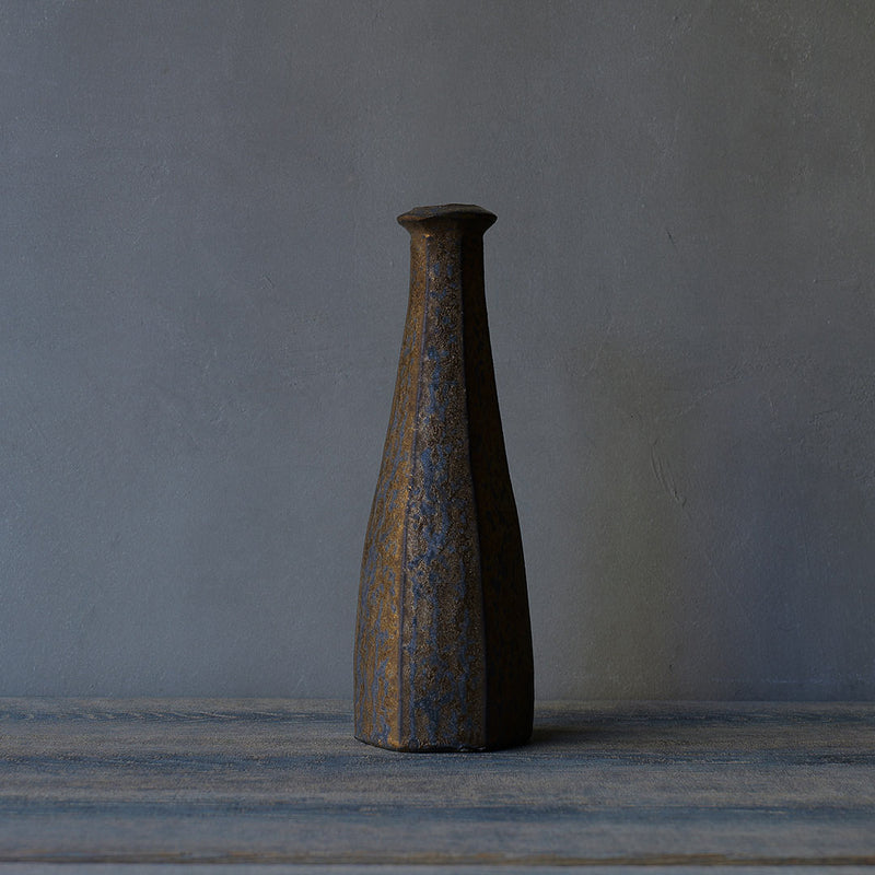 ●24-MS 13 Michikazu Sakai - Manganese Glaze Flower Vase A