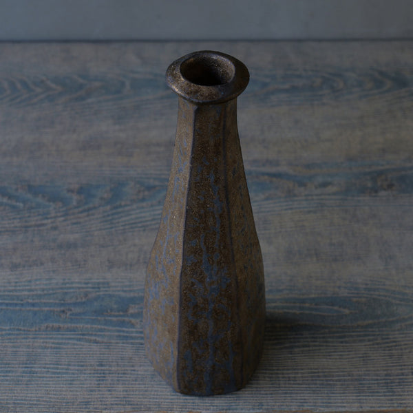 ●24-MS 13 Michikazu Sakai - Manganese Glaze Flower Vase A