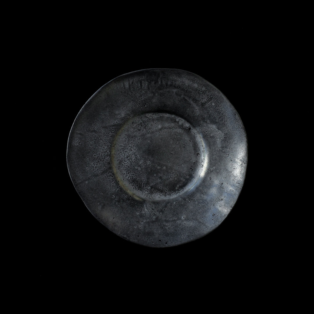 ●25-IY-13銀＆白金リムプレート（約21㎝）