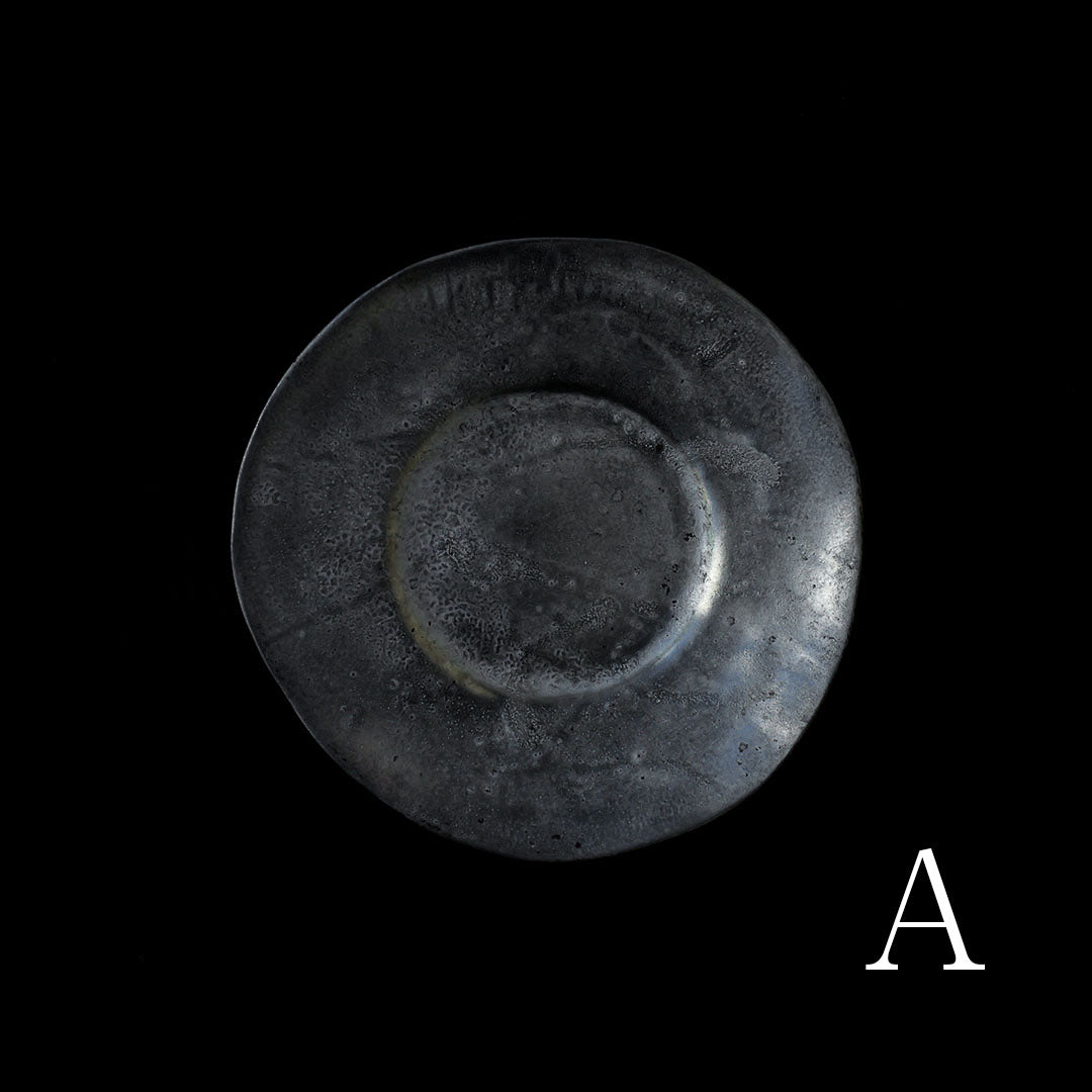 ●25-IY-13銀＆白金リムプレート（約21㎝）