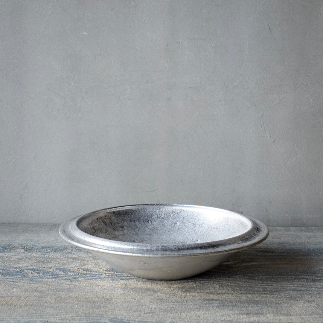 ●船串篤司 round plate 21cm 銀