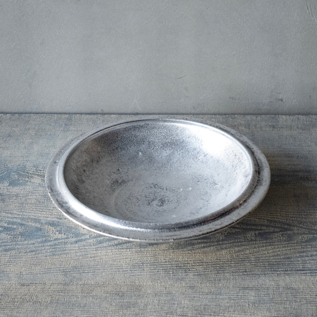 ●船串篤司 round plate 21cm 銀