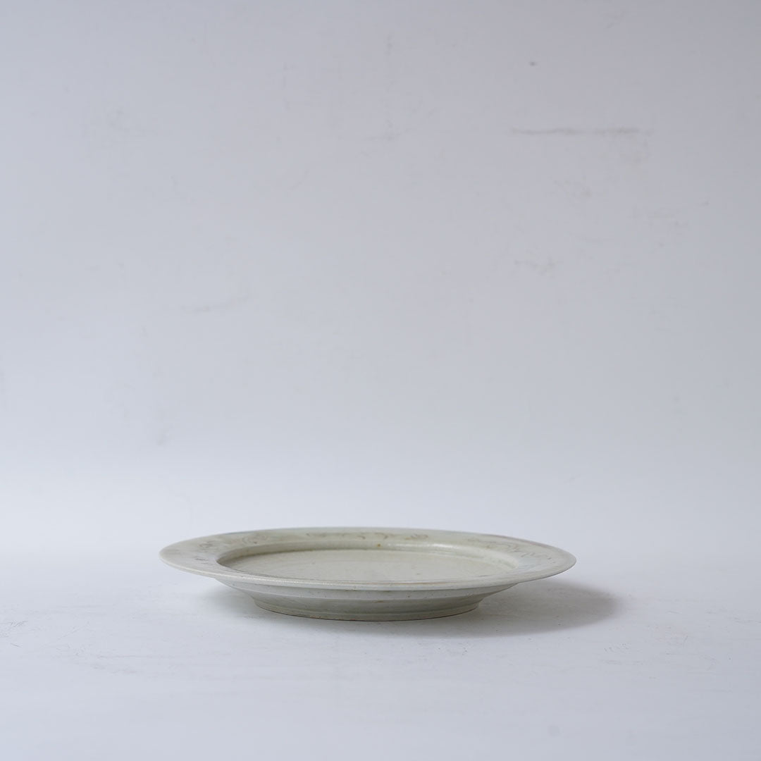 23-19 Shingo Oka Green Glaze 18cm Plate