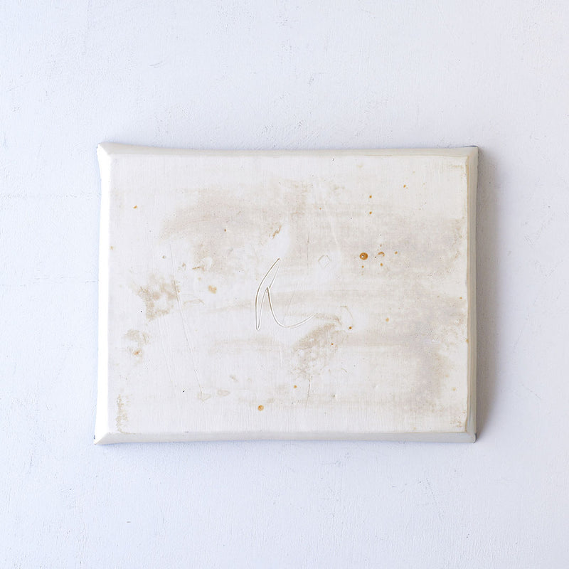 Rectangle Plate 26㎝ x 20㎝ Blue Rim