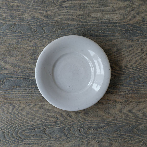 ●24-TS 21 Tomoko Sakai - White Porcelain Rimmed Plate (190mm)