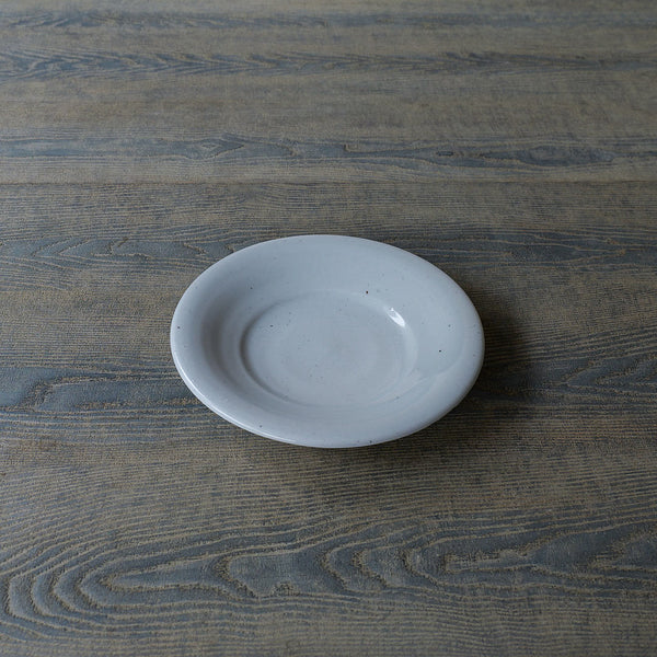 ●24-TS 21 Tomoko Sakai - White Porcelain Rimmed Plate (190mm)