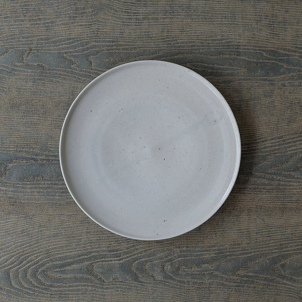 ●24-TS 25 Tomoko Sakai - White Porcelain Plate with Edged Rim (250mm)