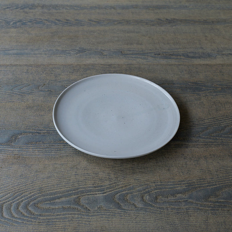 ●24-TS 25 Tomoko Sakai - White Porcelain Plate with Edged Rim (250mm)