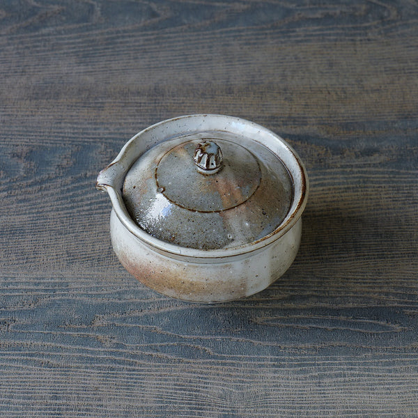 ●24-MS 28 Michikazu Sakai - White Kohiki Glaze Shiboridashi Pot C