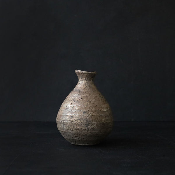 ●24-GN 29 Crackle Finish Sulfurized Silver Tokkuri (Sake bottle) B