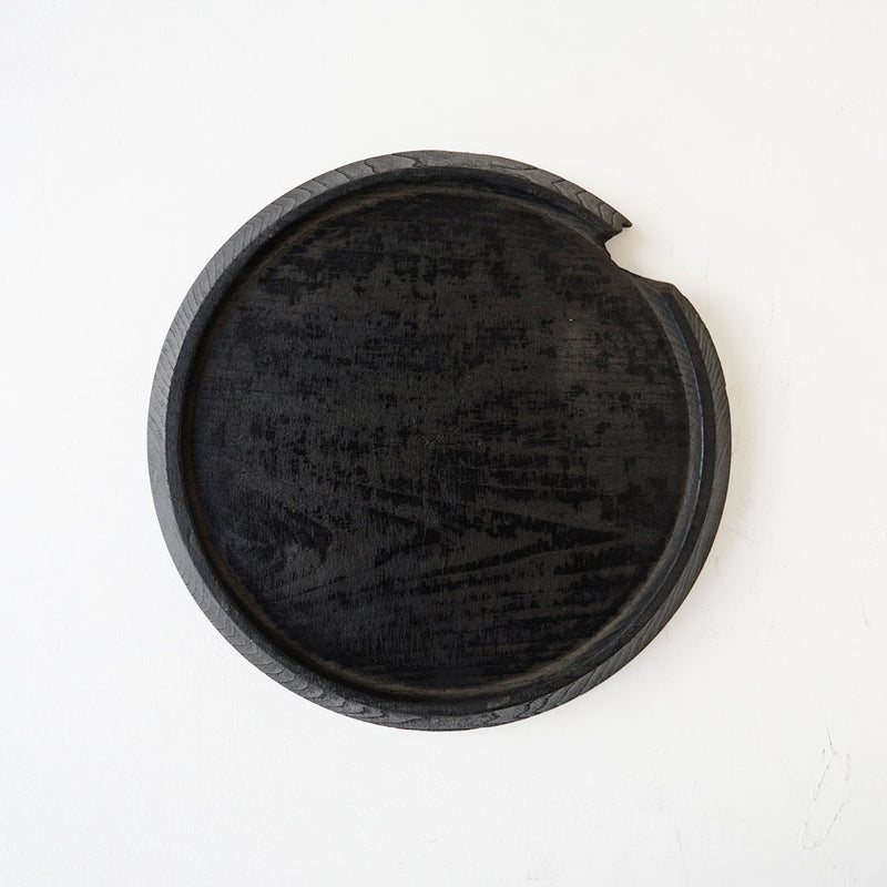 Fuyou Round Tray 300 Black with Kasugai