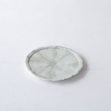 23-A31 Shingo Oka White Glazed Octagonal Carving Pattern Bowl