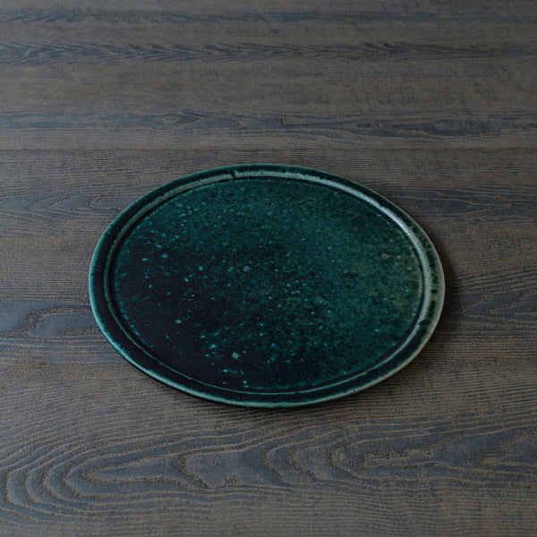 ●24-MS 39 Michikazu Sakai - Oribe Glaze Plate