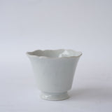 23-43 Shingo Oka White Cup with Foliate Rim