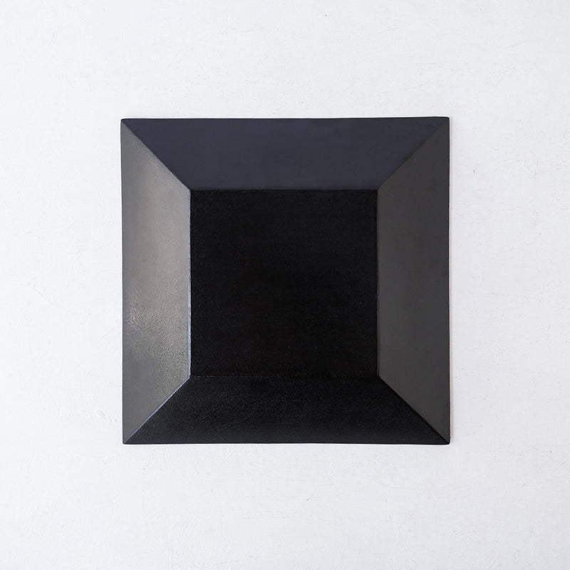 ●23-AA-46 Square-shaped Bowl 24cm Black