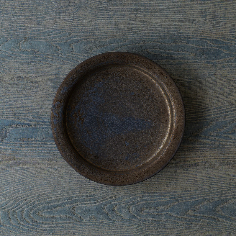 ●24-MS 5 Michikazu Sakai - Manganese Glaze Round Plate B