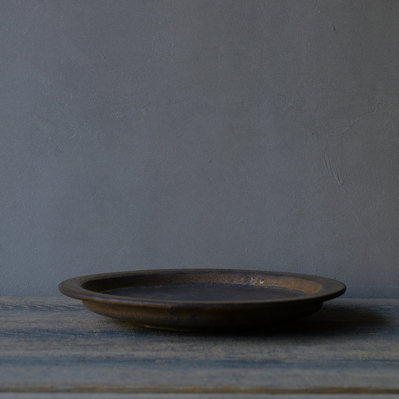 ●24-MS 5 Michikazu Sakai - Manganese Glaze Round Plate B