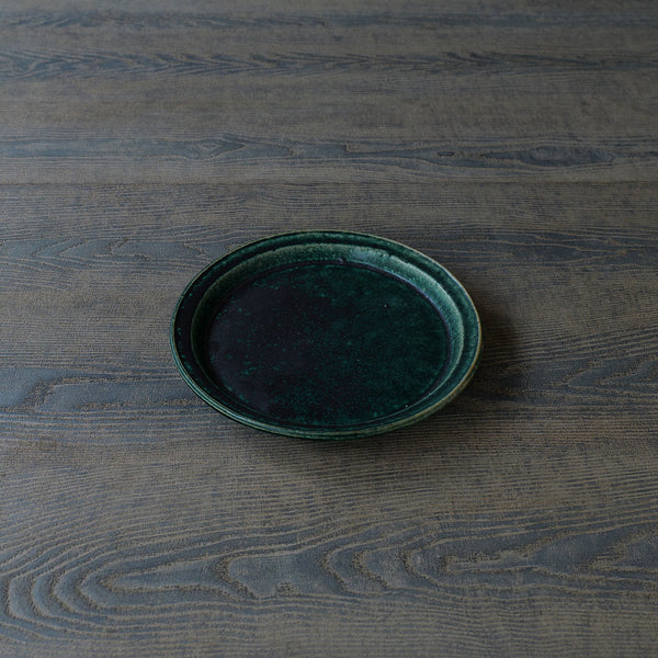 ●24-MS 51 Michikazu Sakai - Oribe Glaze 18cm Plate